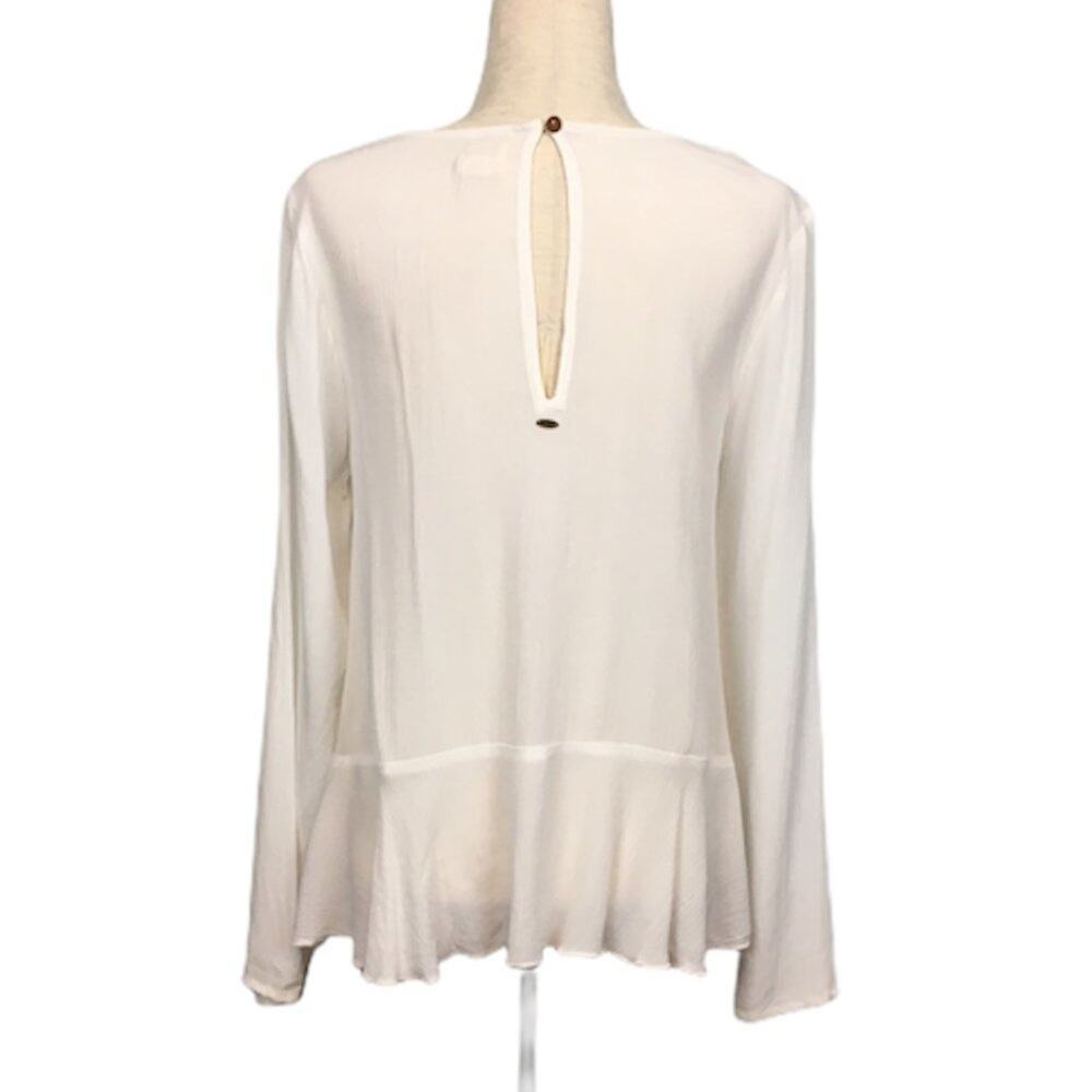 NEW * O'NEILL White Ruffle Hem Flowy Top   S/M - Picture 6 of 8